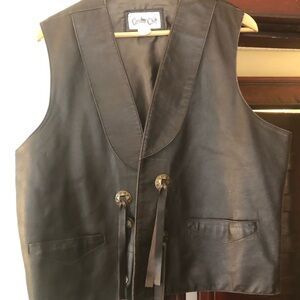 Cowboy Club Men's dark brown  Leather Vest